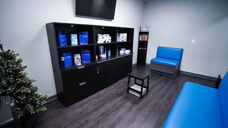 TV and Lounge Area for Dental Patients
