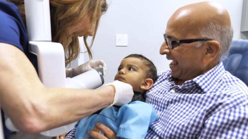 Toddler with Parent for Dental Check Up