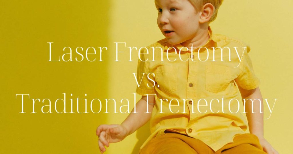 Kid sitting Laser Frenectomy vs. Traditional